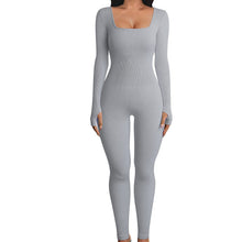 Threaded Square Collar Buttocks Slim Jumpsuit by Mirlaine Univers