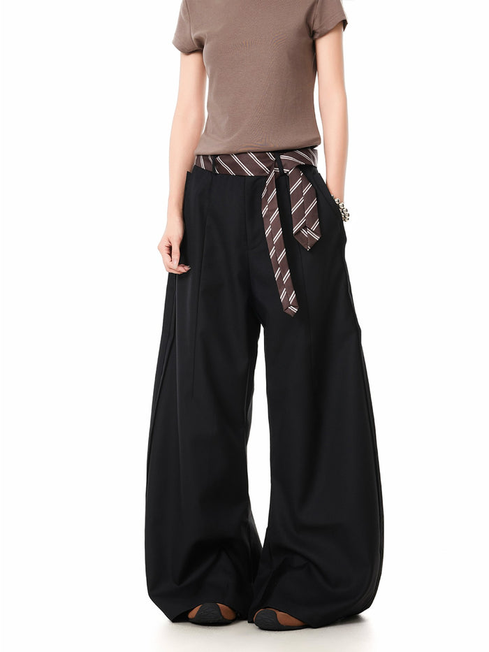 Pantalon large élégant et haut de gamme, polyvalent, longueur sol
