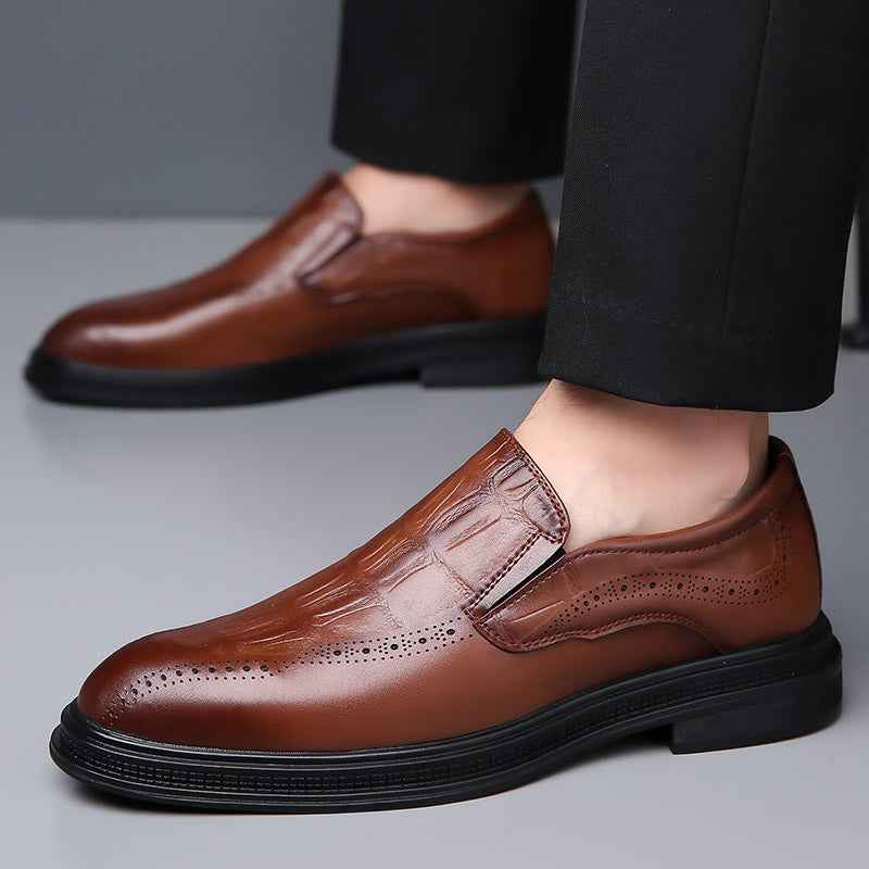Mens Casual British-style Pointed Leather Shoes