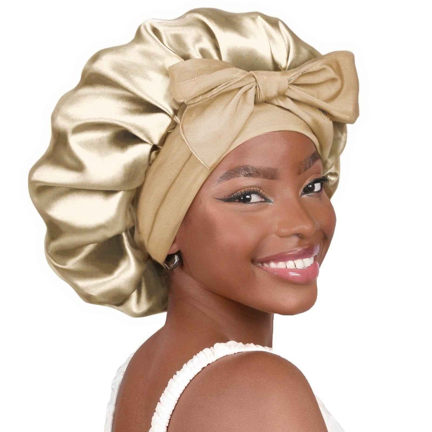 Single Layer Ribbon Round Cap Bow Artificial Silk