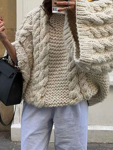 Loose Casual Versatile Solid-color Fashionable And Elegant Knit Sweater