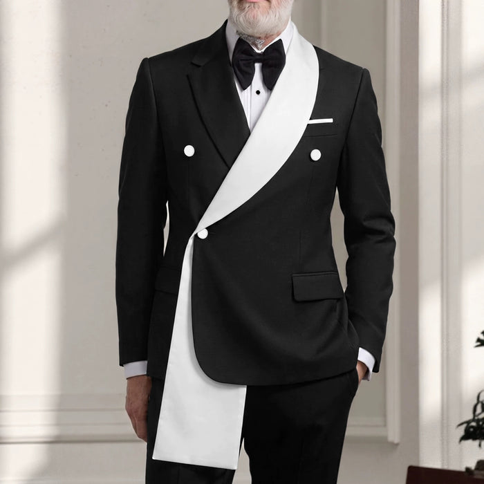 Mens Fashion Design Color-blocked Suit Jacket