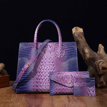 Womens Crossbody Tote Bag  With Vibrant Crocodile-Grain Design In The Brummie Style