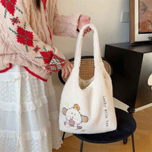 Korean-style Plush Shoulder Bag For Women Autumnwinter