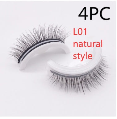 Reusable 3D Mink Lashes Natural False Eyelashes Self Adhesive Fake Glue Free Makeup Eyelash Extension Silk by Mirlaine Univers