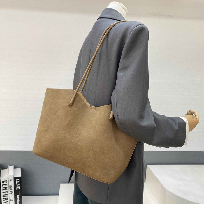 New Large-Capacity Minimalist Suede Bucket Bag