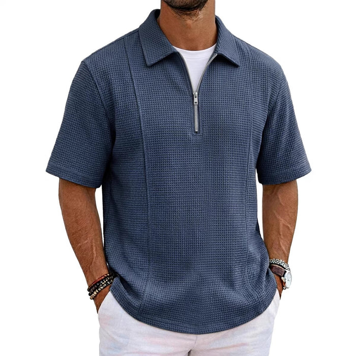 Polo à col bateau et demi-zip style sport