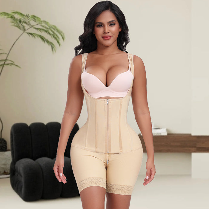 Culotte sculptante gainante, rehausse-fesses, maintien de la poitrine, double épaisseur, entrejambe ouvert