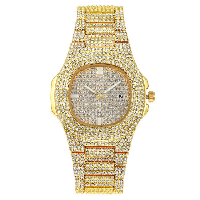 Montre Femme Calendrier Ciel Étoilé Entièrement Sertie de Diamants
