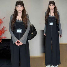 Womens Crew-Neck Knitted Base Layer Jumpsuit Two-Piece Set