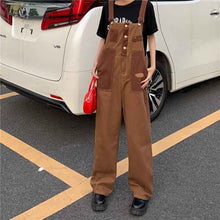 Brown Denim Overalls Womens Spring Autumn New Arrival