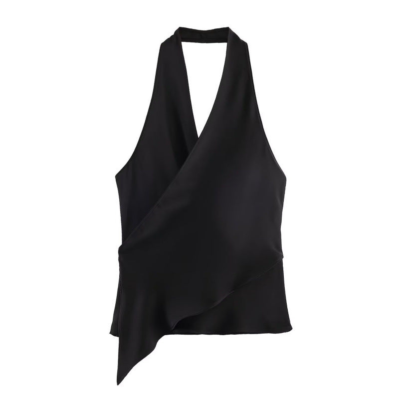 European And American-style Fashionable Versatile Satin-textured Halter-neck Top by Mirlaine Univers European And American-style Fashionable Versatile Satin-textured Halter-neck Top Mirlaine Univers european-and-american-style-fashionable-versatile-satin-textured-halter-neck-top 0 European And American-style Fashionable Versatile Satin-textured Halter-neck Top Mirlaine Univers European And American-style Fashionable Versatile Satin-textured Halter-neck Top