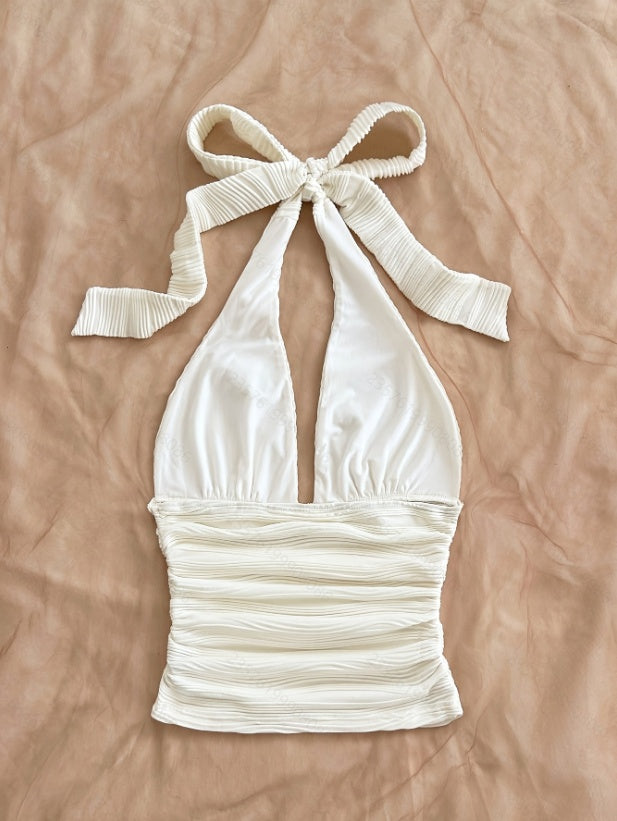 Women's Summer Beach Top Starfish Shell Ribbon Halter Neck