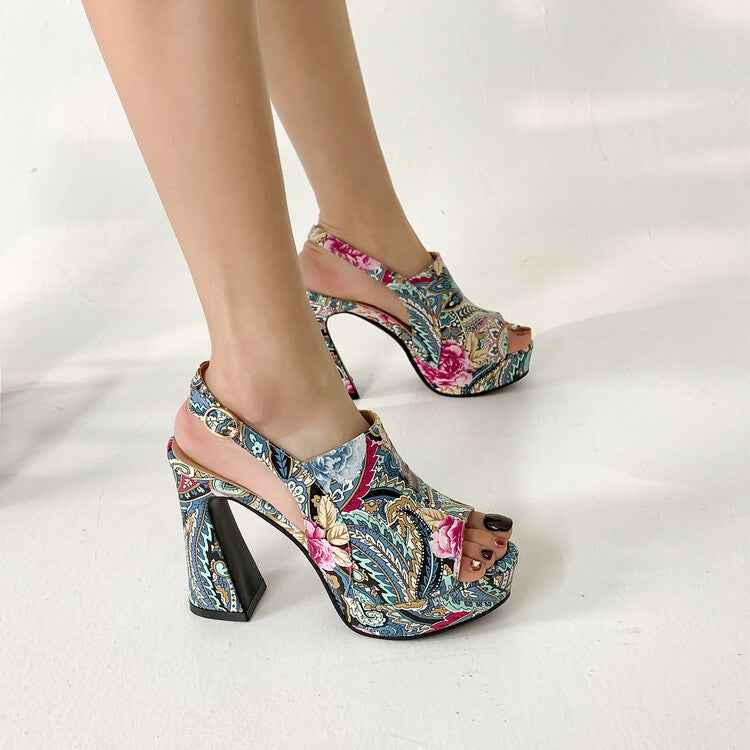 Fish-mouth Thick-soled High-heeled Sandals For Women