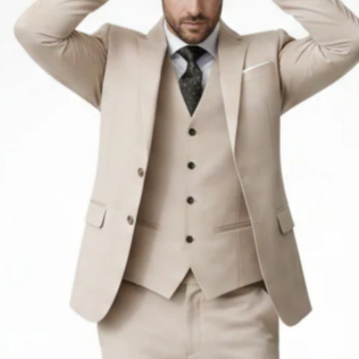 Suit For Men Three-piece Set Peak Lapel Grooms Wedding Suit