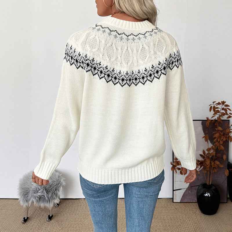 Loose Inner Wear Pullover Long Sleeve Round Neck Lift Sweaters Women's Clothing