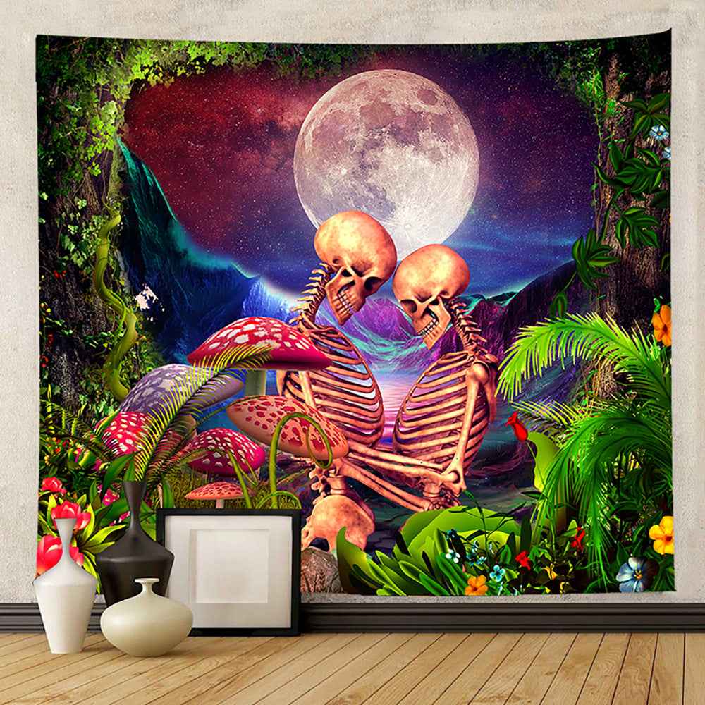 UV Lamp Printed Fluorescent Tapestry For European And American Parties