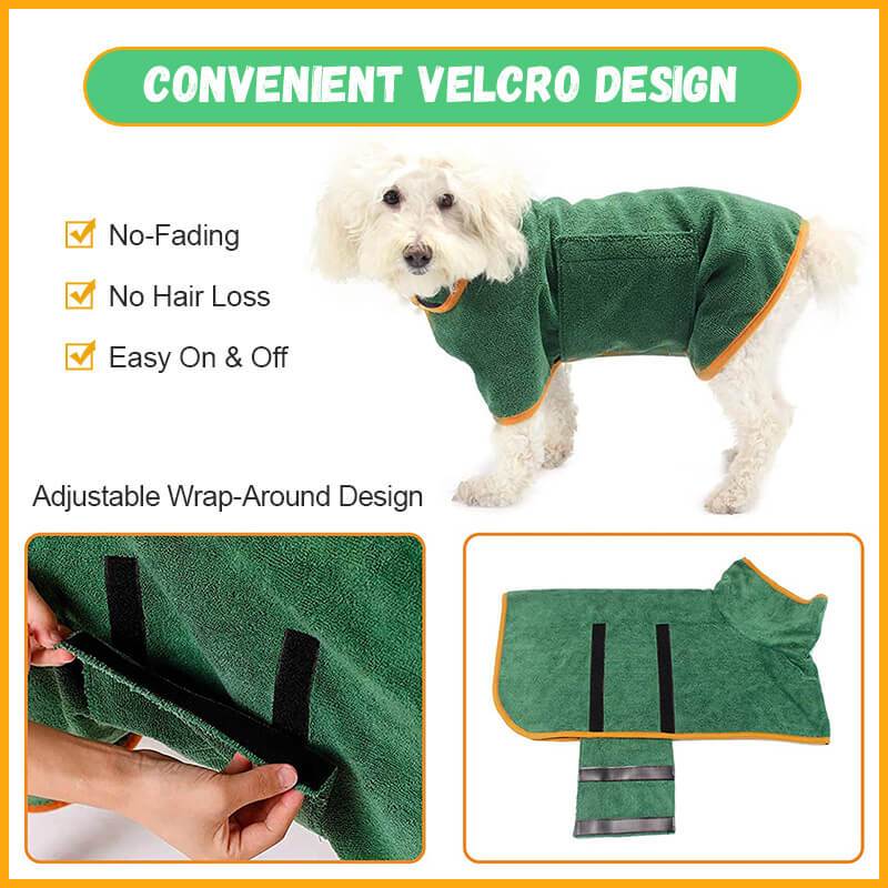 Absorbent Pet Bathrobe With Waist-wrapped Microfiber by Mirlaine Univers