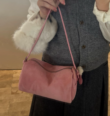 Niche-design Zippered Suede Tote And Shoulder Bag