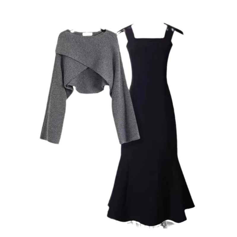 Knitted Cropped Sweater For Outerwear In Winter