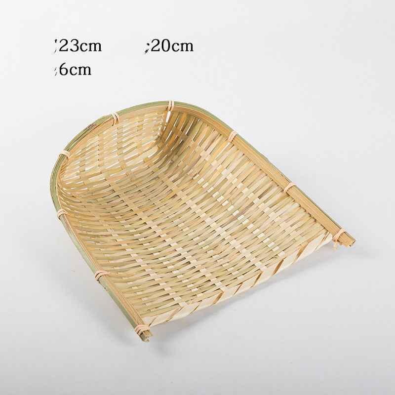 Hand-woven Mini Fruit Basket Grid Small Bamboo Basket Fruit Basket Small Basket