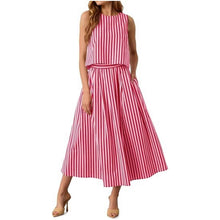Women's Fashion Casual Striped Vest Set