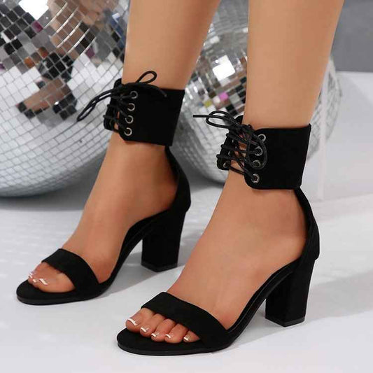 High Heel Strap Sandals New Retro Breathable Open Toe Sandals For Women