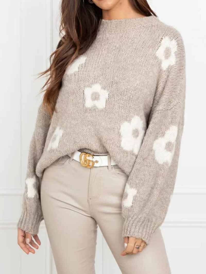 Autumn And Winter Women's Sweaters, Women's Floral Personalized Plus-size Trendy Sweaters