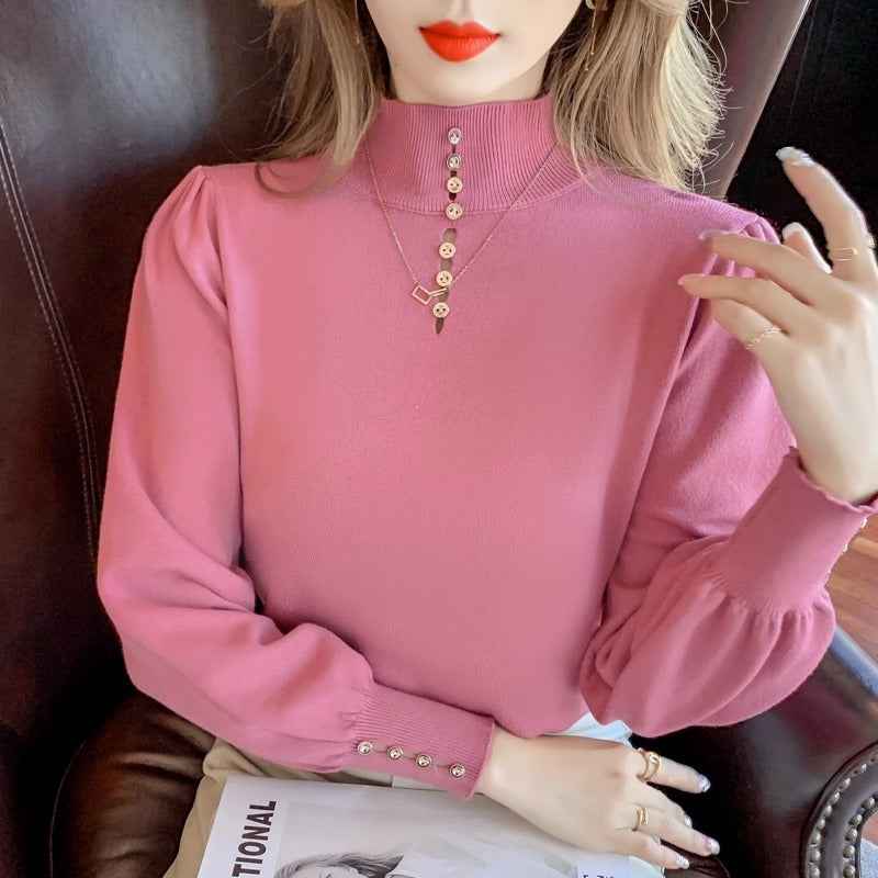 Women's Half Turtleneck Pullover Sweaters Bottoming Shirt