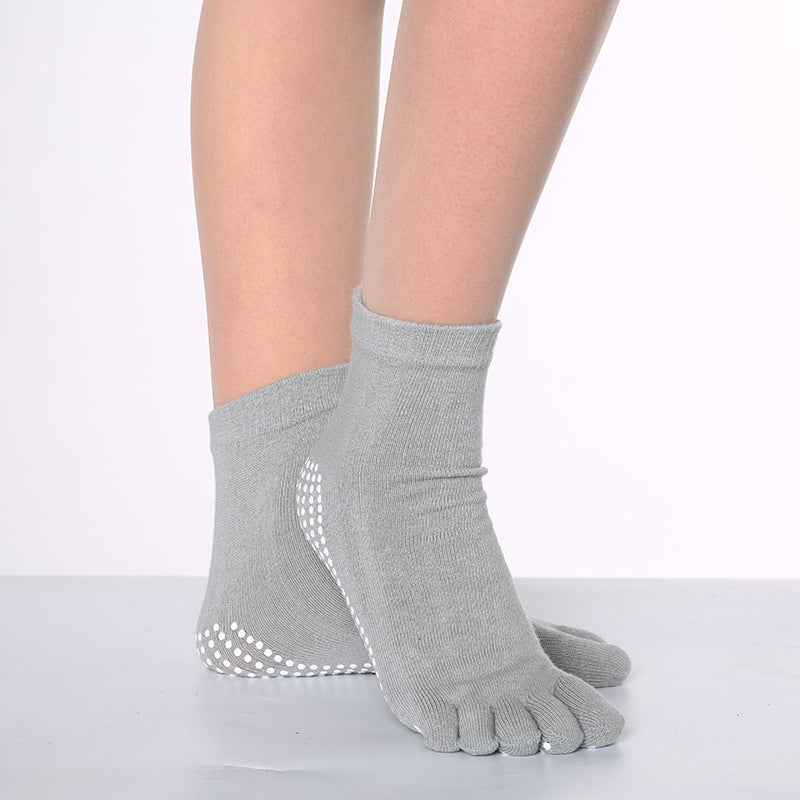Women's Pure Cotton Dispensing Non-slip Yoga Five Finger Socks