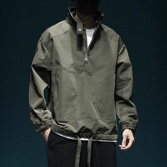 American Style Retro Bomber Jacket Mens Loose Fit Versatile All Season Coat