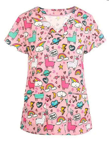 Summer Casual New Women's V-neck Cloth For Nursing Workers Short Sleeve