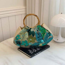 Heavy-duty Bamboo-handled Tote Bag For Women