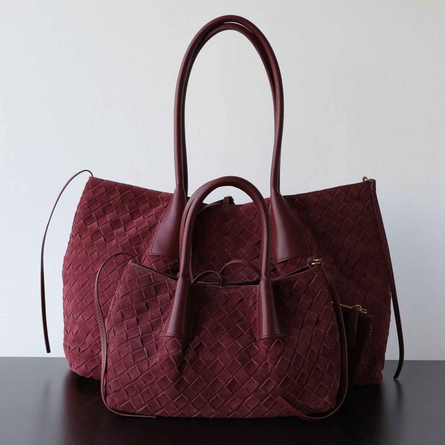 Handwoven Matte Cowhide Tote Bag With Large Capacity