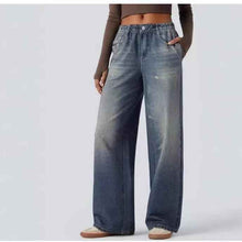 American-style Loose Wide-leg AutumnWinter New High-waist Slimming Denim Jeans For Women