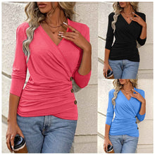 Slim-fit Womens Top With Waist Pleats And A V-neck Stylish And Elegant