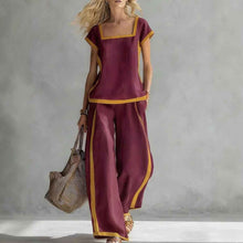 Women's Casual Square-Neck Short-Sleeve Pants Set