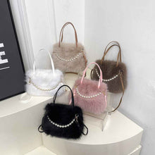 Womens Versatile Fashionable Furry Tote Bag