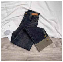 Womens Stacked Cropped Straight Jeans