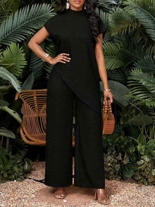 Women's Fashionable Casual Loose Asymmetrical Top Set