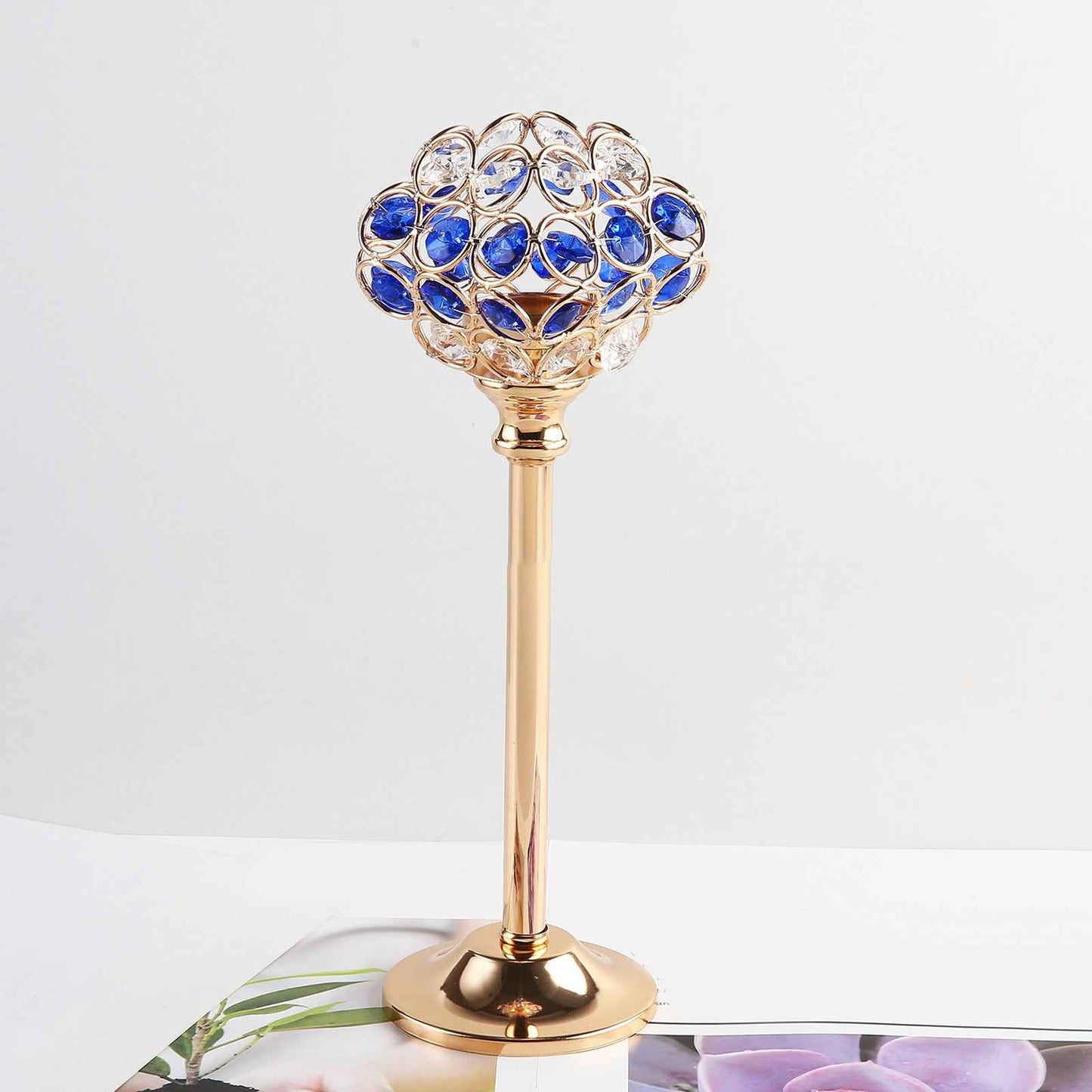 Crystal Candle Holder Creative Decoration Restaurant Metal Glass