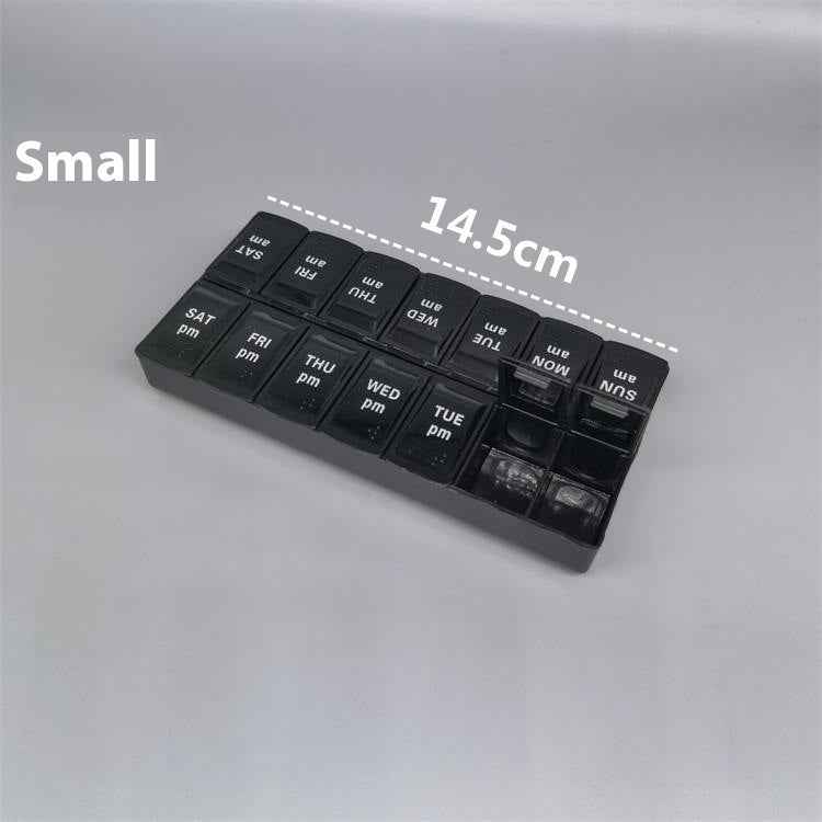 Big Small Size 14 Grid Week Pill Box Morning And Evening Color Week Pill Box Printing Russian English