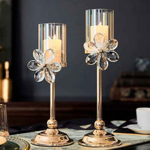 Crystal Petal Glass Candlestick Household Table Decorative Ornaments