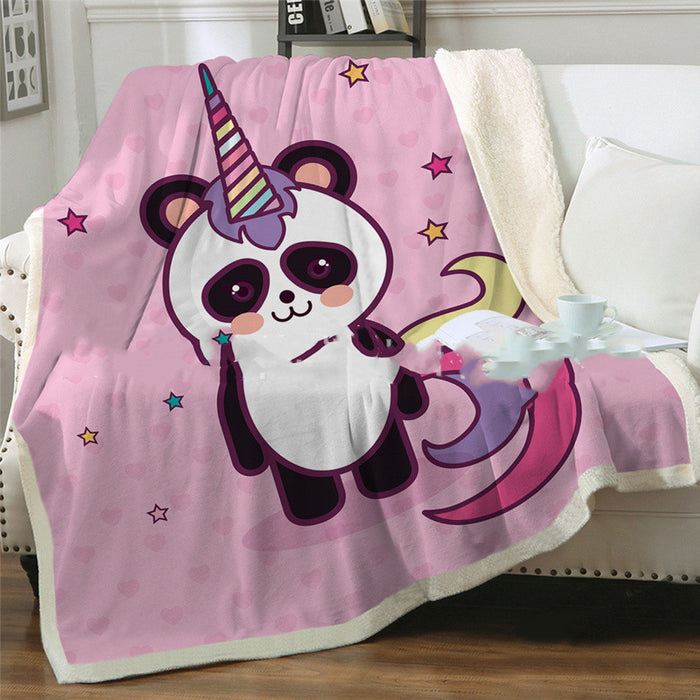 Panda series flannel printed blanket