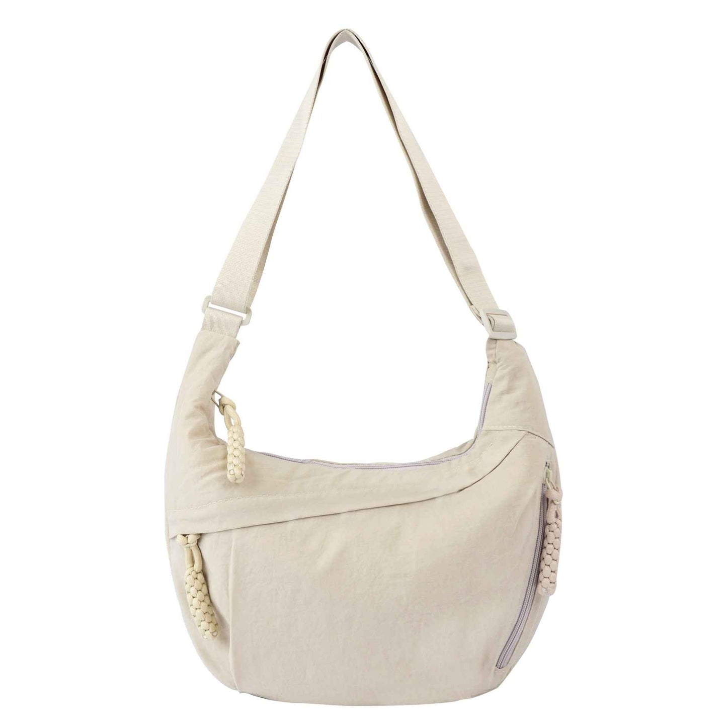 Womens Simple High-Capacity Nylon Crossbody Bag