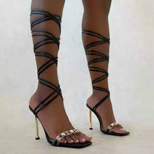 New Style Rhinestone Roman Cross Strap Sandals Women