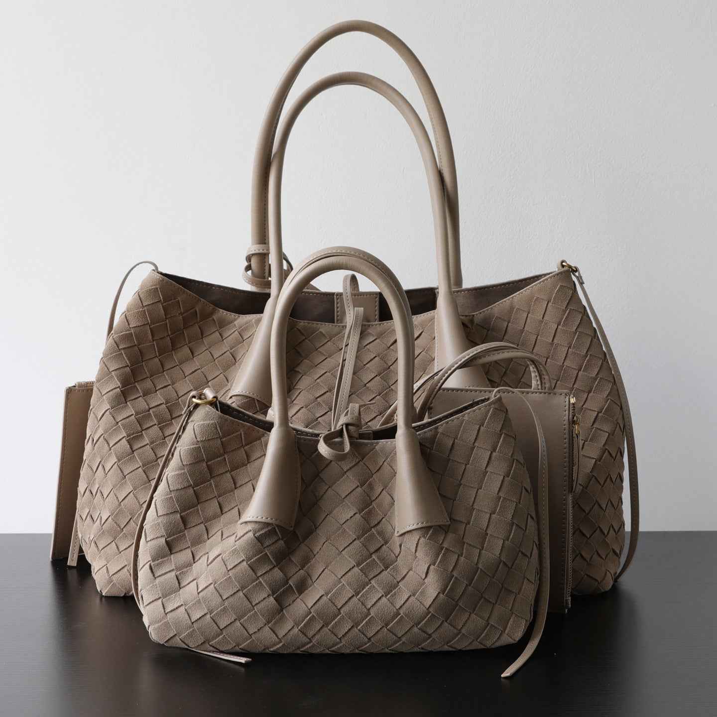 Handwoven Matte Cowhide Tote Bag With Large Capacity