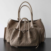 Handwoven Matte Cowhide Tote Bag With Large Capacity