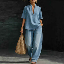 Women's Casual Retro Denim Pants Set