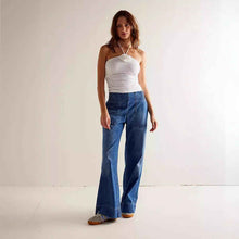 Fashionable Low-rise Non-stretch Denim Trousers Loose-fitting And Slimming